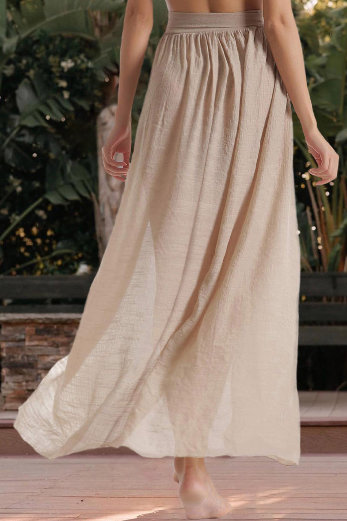 Sheer Maxi Beach Cover Up With Split